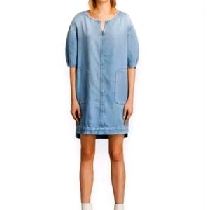 AllSaints Shirt Dress Size Small Chambray Sherri Denim Pockets